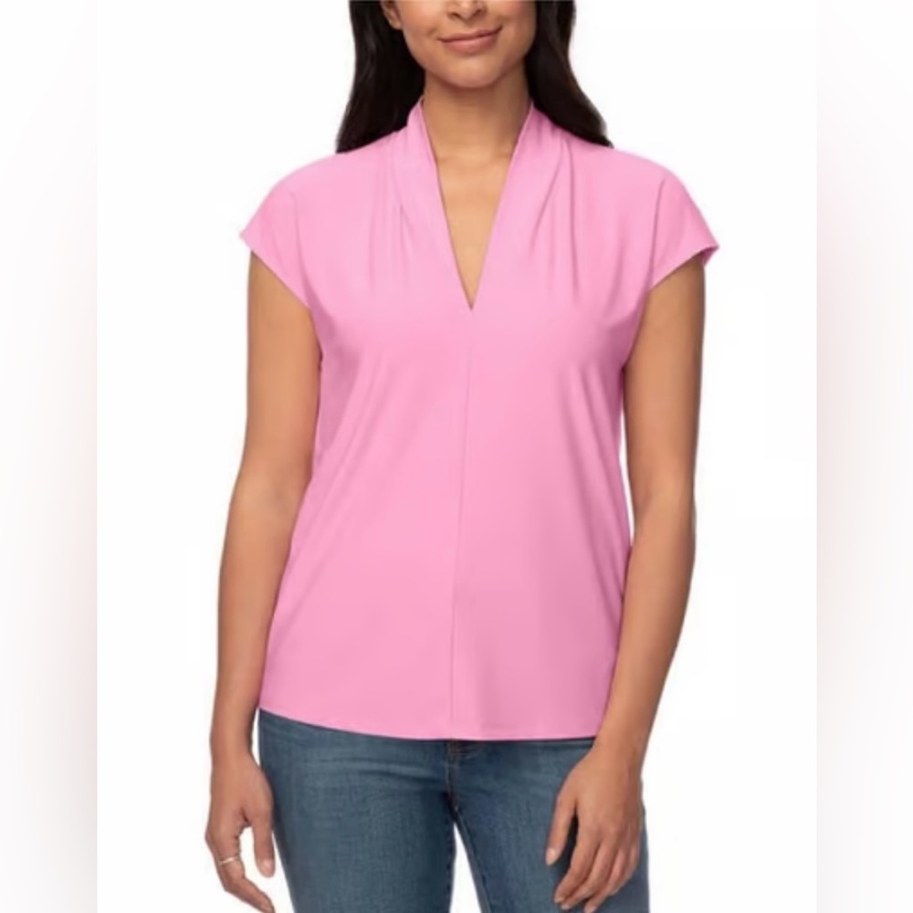 Buffalo David Bitton Ladies' V-Neck Short Sleeve Blouse Size Large